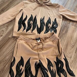 Keiser Clark Tan and black hoodie set